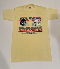 VTG Super Bowl XX Chicago Bears New England Patriots Small (34-36) TShirt NWOT