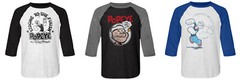 Pre-Sell Popeye Cartoon Licensed Raglan 3/4 Sleeve Shirt
