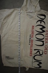 Vtg 90s Demon Rum La Trenzz Sugar Sack Faded Hoodie Shirt Boxy Made In USA