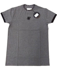 SikSilk Mens Dark Grey Tape Cuff Straight Hem Tee Medium