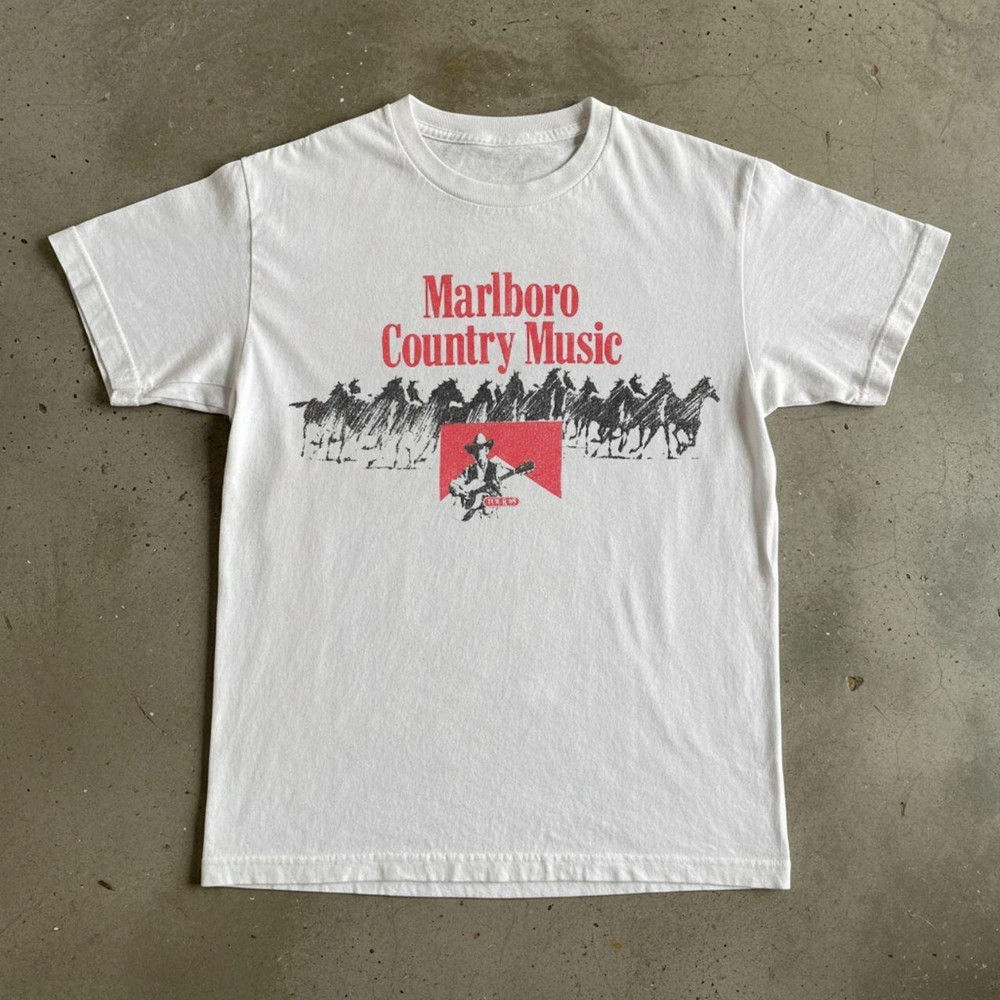 Vintage Marlboro T-Shirt Cowboy Cigarettes Graphic Tee S-5XL