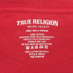 True Religion Men’s T-Shirt Metallic Buddha Logo Short Sleeve Crewneck Tee