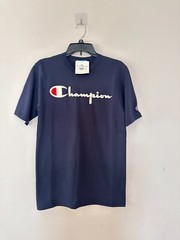 Champion Classic Logo Jersey Tee Men’s S Pit to Pit 17″ $25 Navy