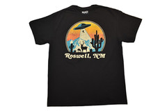 Mad Engine Mens Roswell, NM Funny Alien Vintage Graphic Black Shirt New S-2XL
