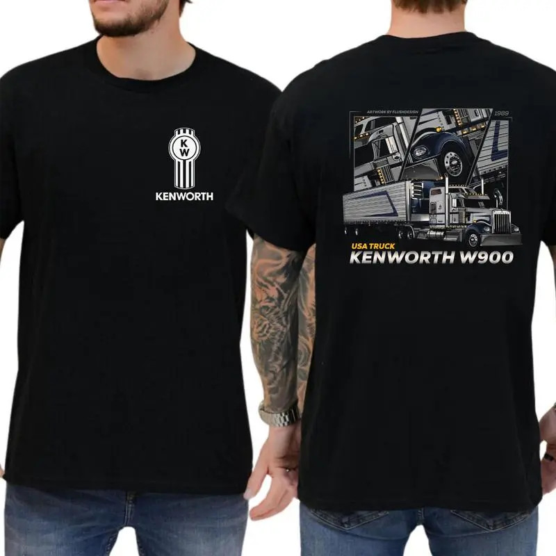 USA Truck Graphic Tee, Kenworth W900 Shirt, 2Side, Cotton Menswear Top, Car Enth