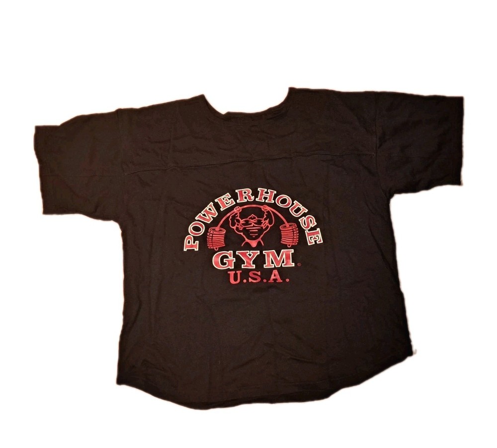 Powerhouse Gym USA Weightlifting Shirt Oversized Cropped Adult Sz XL/XXL PH 2830