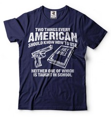 Guns And Holy Bible Shirt American Patriotic Tee 2nd Amendment Pro Gun Gift Tees