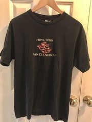 China Town SF BLACK Shirt M/L Vtg Single Stitch Dragon 80’s Embroidered RARE!