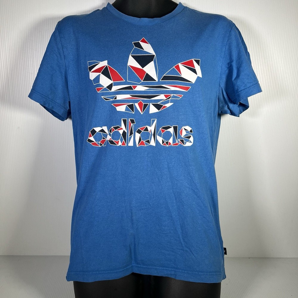 Adidas Tri-Foil Graphic T-Shirt Mens L Blue/White 54/69