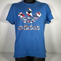 Adidas Tri-Foil Graphic T-Shirt Mens L Blue/White 54/69