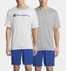 Champion Men’s White/Gray Double Dry Reversible Mesh Short Sleeve T-Shirt