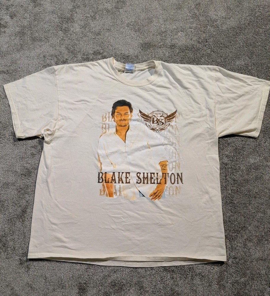 Blake Shelton Pure BS Tour T-Shirt – Ivory Color Size 2XL