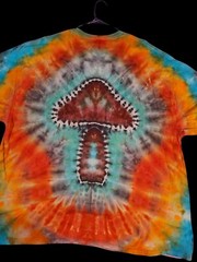 Hand Made Mushroom Design Tie Dye T-shirt 3XL