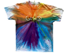 Vintage Tie Dye Mens T Shirt Large Rainbow Burst Peace Hippie Y2K