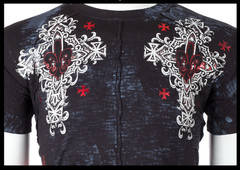 XTREME COUTURE by AFFLICTION Black LOST SQUARDRON Short Sleeve Slim Fit T-shirt