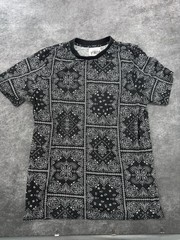 Street Vibes Black & White Short Sleeve Paisley Print Shirt Mens Large Bandana