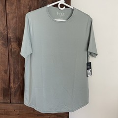 NWT BYLT Premium Basics 2.0 Drop Cut Lux Short Sleeve Men’s Size Small Fog Blue