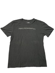Feel Powerful Gym Shirt Men’s Size Lg Black S/S Shirt Cotton Poly Made In USA