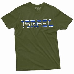 Men’s Israel Patriotic shirt Israeli flag coat of arms star of David Tee shirt