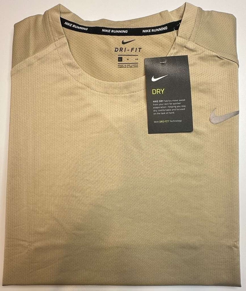 Nike T-Shirts Dri-Fit Athletic fro Men Crew Neck Color Cream Work out Tee