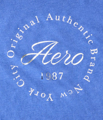 Aeropostale Aero Circle Foil Graphic Tee Women’s S Blue Slim Fit Crew Style 7161