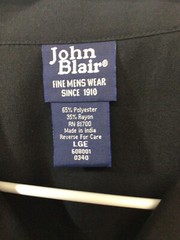 John Blair Beige/Tan/Black Large Hawaiian Style Rayon Blend Shirt Sleeve ShirtB6