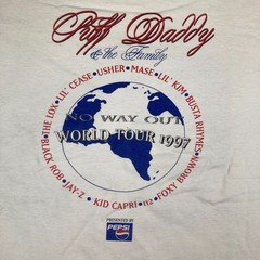 Vintage Puff Daddy Shirt Mens XL White 1997 No Way Out World Tour P Diddy 90s
