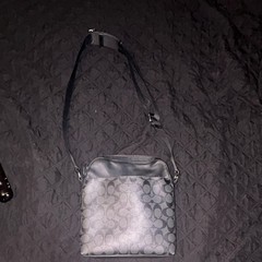 Coach Black Logo Crossbody Bag Adjustable Strap Zipper Designer Women