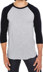American Apparel Men’s Unisex Poly-Cotton Raglan T-Shirt 2Pack! SELECT COLORS