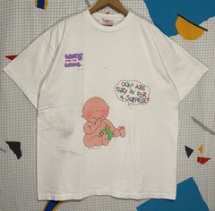 Vintage Words From The Womb Tshirt XL Funny Baby Newborn Fetus Cartoon 1991