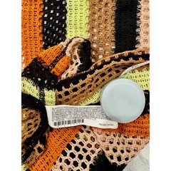 Mesh Crochet Knit Shirt Men’s Small Striped Festival Coastal Y2K Sheer Unisex