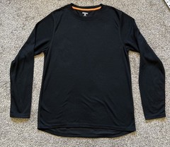 Omni-Wool Base Layer Shirt Men’s XL Black Wool Blend Crew Neck Long Sleeve
