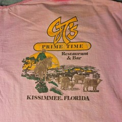 VTG GT’s Prime Time Kissimmee FL Graphic Tee Pink Single Stitch Size XL