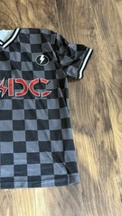 Black Men’s Medium AC/DC High Voltage Graphic Design T-shirt Short Sleeve V Neck