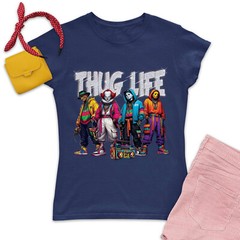 Thug Life Gangster Horror Icons Halloween T-Shirt, Horror Movie Characters Shirt