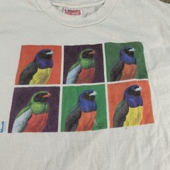 Vintage Hanes Heavyweight Shirt Mens XL White Bird Wildlife Graphic Made USA 90s