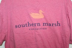 Southern Marsh Pocket T Shirt Mens L Pink Logo Duck Graphic Preppy Casual