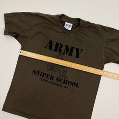 VTG 90s Army Sniper School Shirt Adult Men S Green Brown Graphic Fort Benning GA
