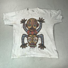 Bali Island Shirt Mens XL White Bali Primitive Native Tribal Art Graphic Tee Top