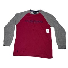 U.S. Polo Association USPA Long Sleeve Tee Shirt 2XL Red Gray New With Tags