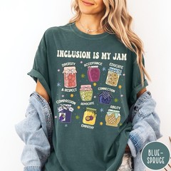 Inclusion is My Jam Comfort Colors Shirt, Autism Awareness Tee