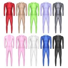 Mens T-shirt Glossy Sportswear Breathable Tracksuit With Pants Sets Bodycon