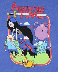 Cartoon Network Adventure Time Mens Finn And Friends Blue Shirt New 2XL