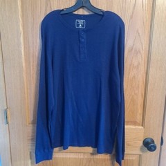 Rue21 Men’s Straight Hem Thermal Long Sleeve Shirt Blue Size XL NWT