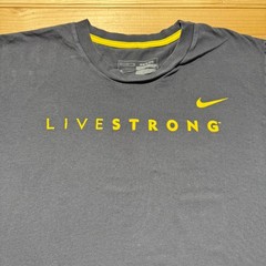 Vintage Y2K Nike Livestrong Mini Swoosh Sports Athletics Long Sleeve Shirt Large