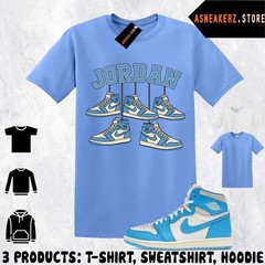 Shirt Matching AJ 1 High OG UNC Reimagined Match Sneaker Shoe Hanging 1s T-Shirt