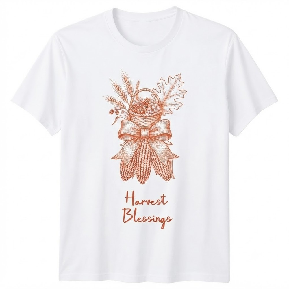 Harvest Blessings Thanksgiving Cornucopia Autumnal T-shirt