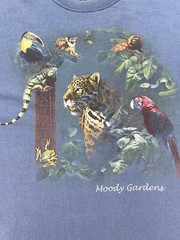 Blue Vintage MOODY GARDENS Galveston TEXAS Gulf Beach Animals Large Shirt