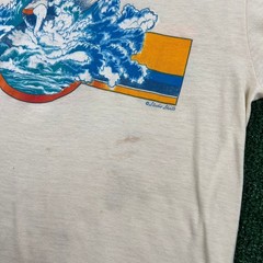 VTG The Knits Ocean City Summer 81 Surf Long Sleeve T-Shirt Mens XL Cream 80s