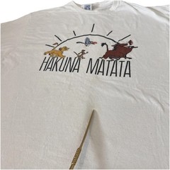 Disney Lion King Hakuna Matata 90’s XL Y2K Simba Pumbaa Timon Tee Cotton White